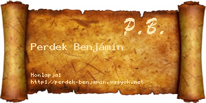 Perdek Benjámin névjegykártya